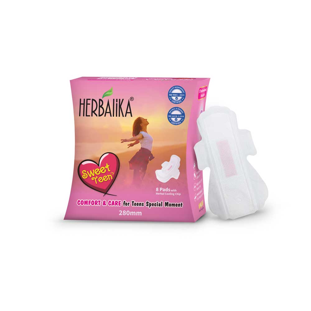Herbalika Sweet Teen Sanitary Pad 280mm For Teen and Pre Teen