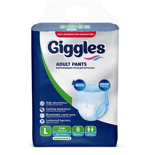 Giggles Adult Pants Large  08Pcs