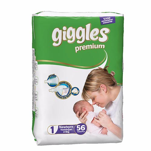 Giggles Premium Eco Pack 2-5 Kg Newborn 56 Pcs