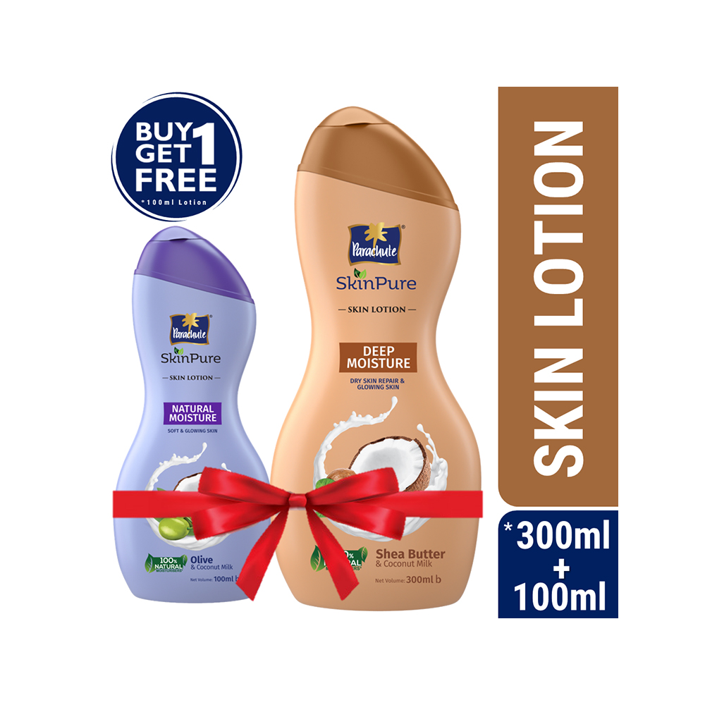 Parachute SkinPure Skin Lotion Deep Moisture 300ml (100ml Natural Moisture Lotion Free)