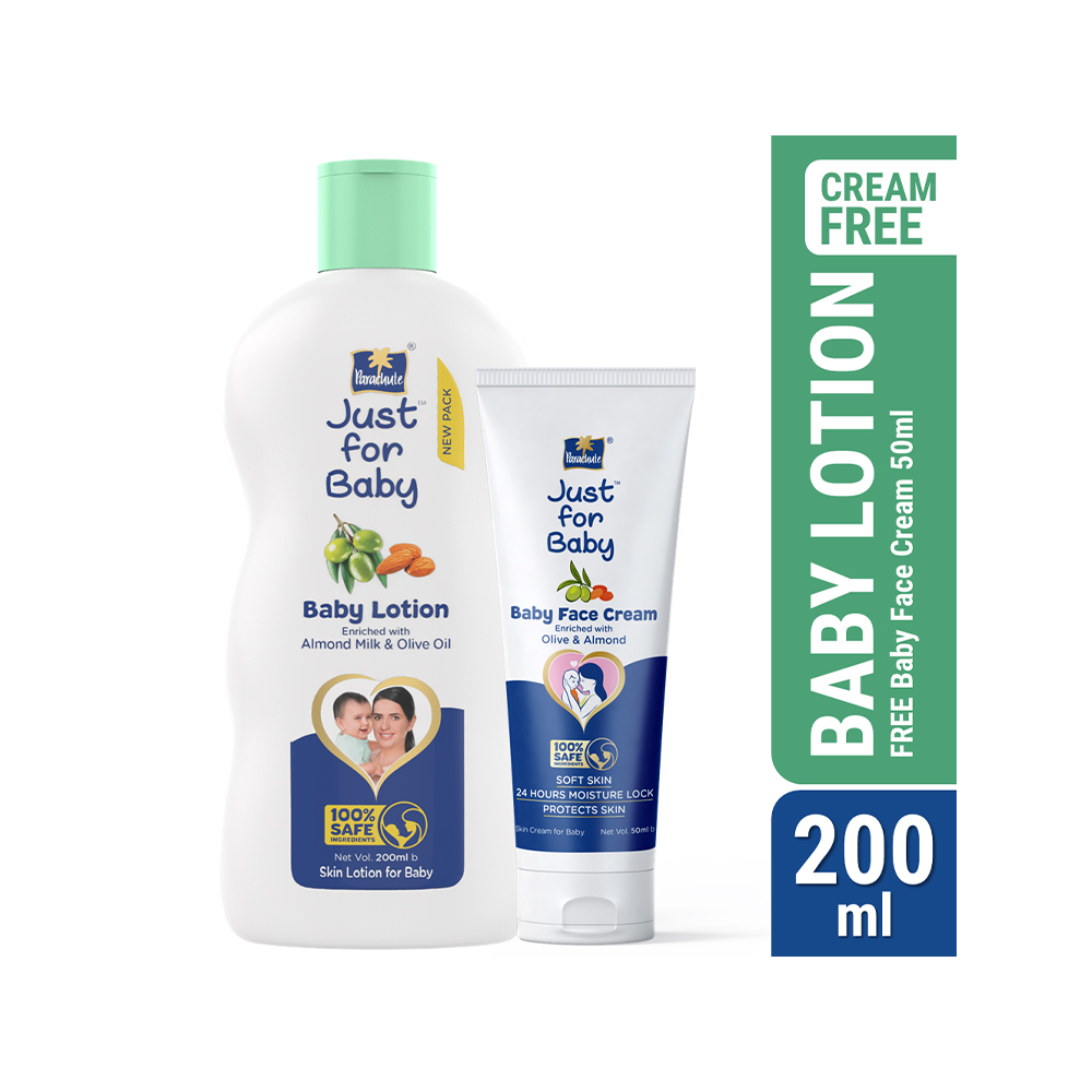 Parachute Just for Baby - Baby Lotion 200ml (Baby Face Cream 50g FREE)
